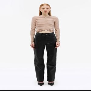 REMAIN by Birger Christensen Black Straight Leather Pants Size 6